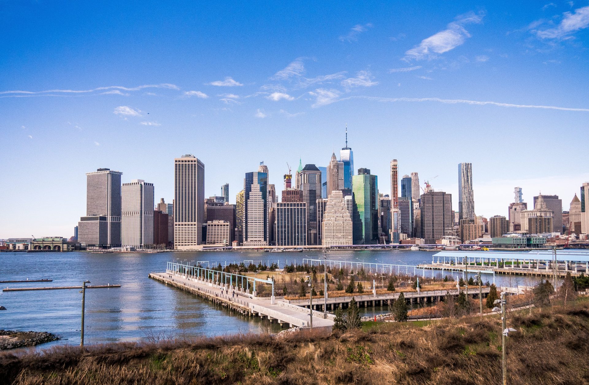 skyline di new york visto da brooklyn heights